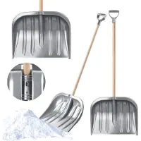 Kadax Pelle à neige "Embiane", pelle à neige sans manche avec bord en tôle et poignée ergonomique, argent, 49 cm