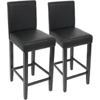 Mendler 2x tabouret de bar chaise de bar M37 cuir synthétique noir, pieds foncés
