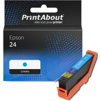 PrintAbout Cartouche compatible pour Epson 24 (C13T24224012) - Cyan