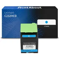 PrintAbout Toner compatible pour Lexmark C232HC0 - Cyan - Grande capacité