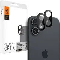 Spigen Optik Lens Protector - Protection complète de la caméra (lot de 2) Apple iPhone 16 / 16 Plus - Black