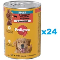 Pedigree Adult boîte 24x400g aliment complet humide pour chiens adultes avec bœuf en gelée