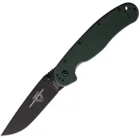 Ontario Couteau pliant Rat 1 Green G10 S35VN