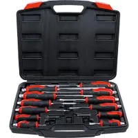 Bgs Coffret 12 tournevis magnétique poignée ergonomique plat 3.2 - 9.5mm cruciforme PH0-PH4
