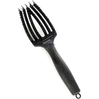 Olivia Garden Fingerbrush Boar & Nylon brosse à cheveux en nylon et poils de sanglier Full Black M 1 pcs