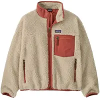 Patagonia - Polaire chaude et coupe-vent - K's Retro-X Jkt Natural w/Potters Red - Taille Enfant 149 - Beige