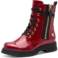 Marco Tozzi Chaussures de ville pour femmes , bottines à lacets, couleur rouge, style décontracté