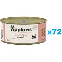 Applaws Cat Tin - Filet de thon et saumon en bouillon - 72x156 g