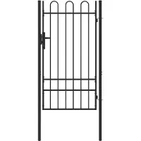 vidaXL Porte de Clôture Gris 100 x 175 cm Acier revêtu de poudre