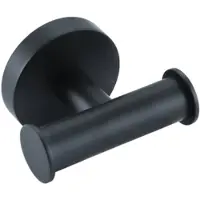 FortiFura Calvi Porte-serviettes - rond - double - noir mat Double_Towelhook_BLM