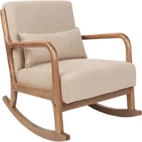 Beliani Fauteuil À Bascule Skovde Tissu Beige