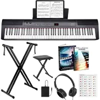 Finesse Digital Piano - 88 touches lestées - Stand & Stool - Piano à clavier - Piano électrique - Adulte & Enfant