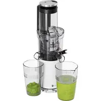 Kitchenbrothers Slowjuicer - Vertical - Presse-agrumes - Presse-légumes et fruits - 80 mm - 750 ml - Blanc nacré / Blanc