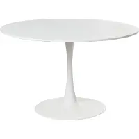Beliani Table De Repas Boca Blanc 120 Cm 120 Cm