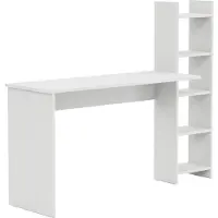 En.casa Bureau avec étagère 'Chagtuniejle' 150 x 45 x 120 cm Blanc