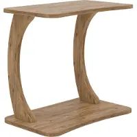 En.casa Table d'appoint 'Stattela' table de salon en forme de C 59 x 35 x 56 cm avec 4 roulettes aspect bois