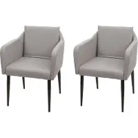 Mendler 2x chaise de salle à manger HWC-H93, chaise de cuisine chaise longue similicuir taupe