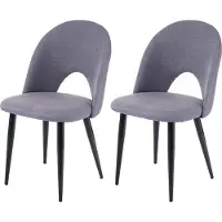 Mendler 2x chaises de salle à manger HWC-D73, fauteuil, tissu gris foncé