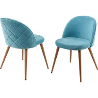 Mendler 2x chaise de salle à manger HWC-D53, fauteuil, style rétro années 50, en velours bleu turquoise