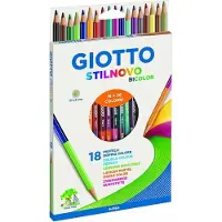 Giotto 257200 Stilnovo Bicolor, 18 couleurs pastel, 3.3. millimètres