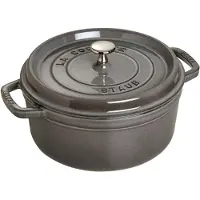 Staub Round Cast Iron Pot - Graphite 1.7 ltr