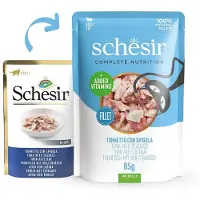 Schesir Jelly Adult Tuna&amp;Sea Bass thon avec bar en gelée 12 x 85 g