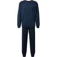 Schiesser Pyjama long ' Comfort Essentials ' bleu nuit