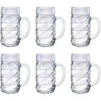 Ich-zapfe Verre A Biere, Chope De Bière Lot De 6, Diamond - 1 Litre