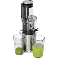 Kitchenbrothers Extracteur de jus - Vertical - Presse-agrumes - Presse-légumes et fruits - 80 mm - 750 ml - Gris