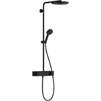 Hansgrohe Colonne de douche Pulsify S 260, 1 jet, avec tablette de douche ShowerTablet Select 400, finition noir mat