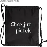 Pajacyk Worek plecak czarny Chcę już piątek -