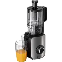 Kitchenbrothers Extracteur de jus - Vertical - Presse-agrumes - Presse-légumes et fruits - 126 mm - 750 ml - Noir