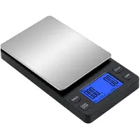 INF Mini balance à café numérique rechargeable 2 kg/0,1 g Black