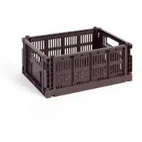 HAY Colour Crate Boîte de rangement empilable Medium | Bordeaux