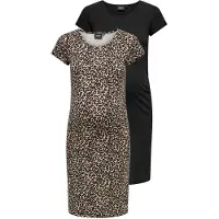 ONLY Maternity Robe 'OLMLovely' beige / camel / écru / noir