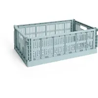 HAY Colour Crate Boîte de rangement empilable Large | Dusty Blue