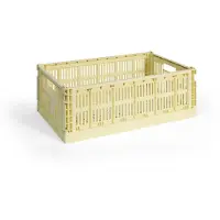 HAY Colour Crate Boîte de rangement empilable Large | Light Yellow