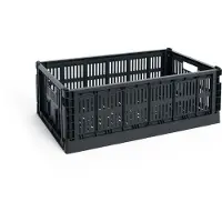 HAY Colour Crate Boîte de rangement empilable Large | Charcoal