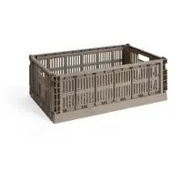 HAY Colour Crate Boîte de rangement empilable Large | Warm Grey