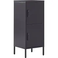 Beliani Armoire 2 Portes En Acier Noir Huron