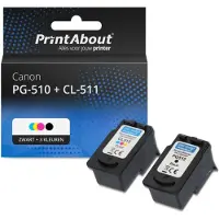 PrintAbout Cartouche compatible pour Canon PG-510 + CL-511 - Noir + 3 couleurs - Multipack