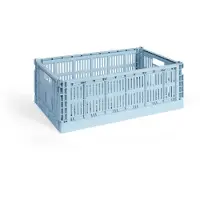 HAY Colour Crate Boîte de rangement empilable Large | Soft Blue