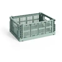 HAY Colour Crate Boîte de rangement empilable Medium | Sage Green