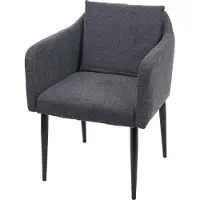 Mendler Chaise de salle à manger HWC-H93, chaise de cuisine chaise longue tissu/textile gris foncè