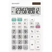 Sharp Calculatrice de bureau EL-334W blanche (Fonctionnement sur piles)