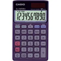 Casio Calculatrice de poche SL-310TER+ 10 chiffres solaire/pile (Fonctionnement sur piles, Panneau solaire)