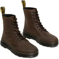 Dr. Martens Bottes à lacets 'Combs' brun foncé / jaune