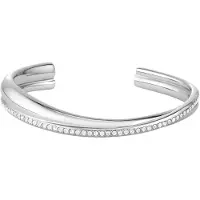 BOSS Bracelet jonc incurvé et argenté avec strass
