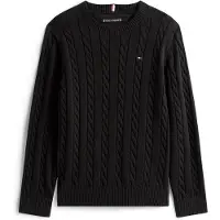 Tommy Hilfiger Pull-over 'Essential Cable' noir