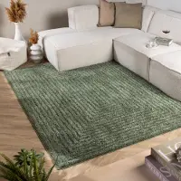 FRAAI Tapis scandinave - Lova Frames Vert | 160x230 cm | Rectangulaire | Pile haute